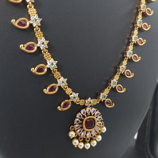 Palakka Ruby Necklace Set