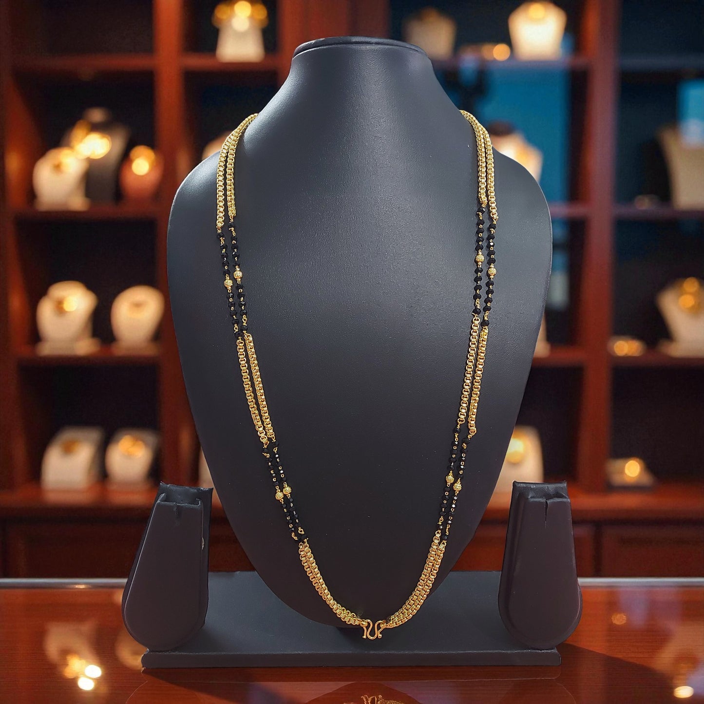 Two-Layer Black Bead Chain