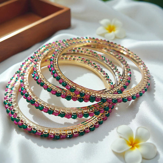 Ruby-Emerald Glow Bangles