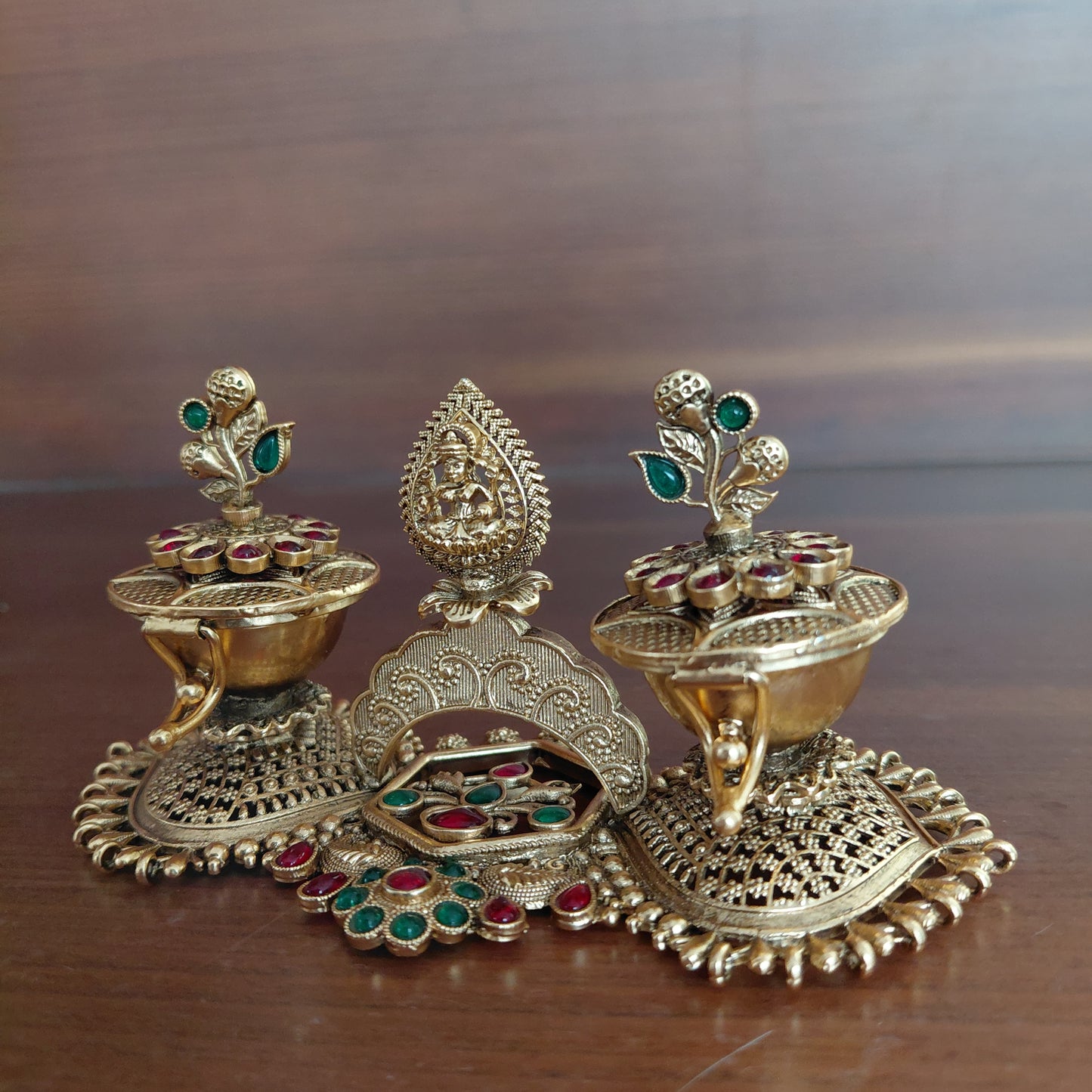 Dual Floral Kumkum Box Set