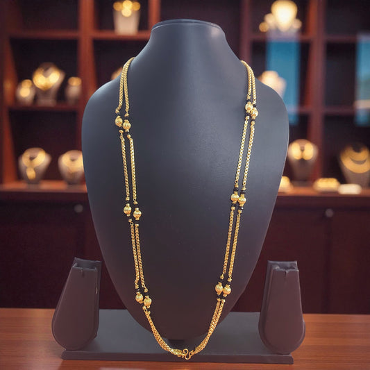Gold Bead Long Karimani Chain