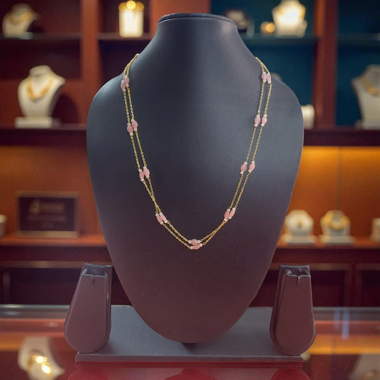 Pink Bead Layered Chain