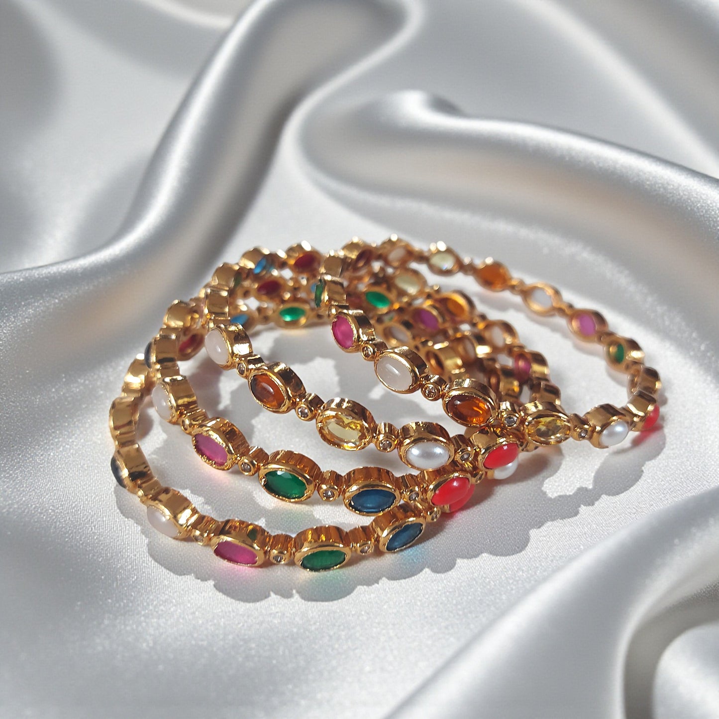 Navaratna Classic Bangles - Pair