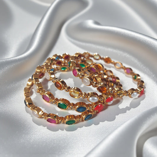 Navaratna Classic Bangles - Pair