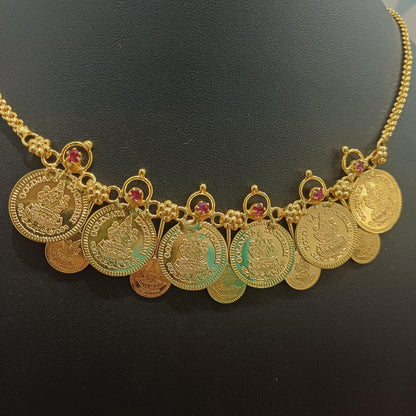 Lakshmi Multi-Coin Gold-Plated Temple Necklace