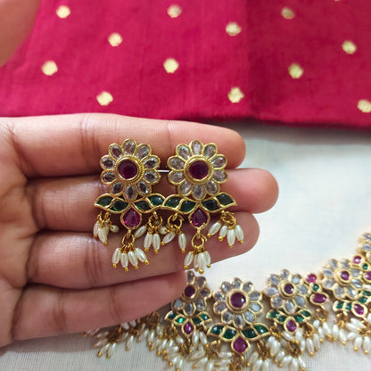 Amarathna Premium Floral Necklace Set