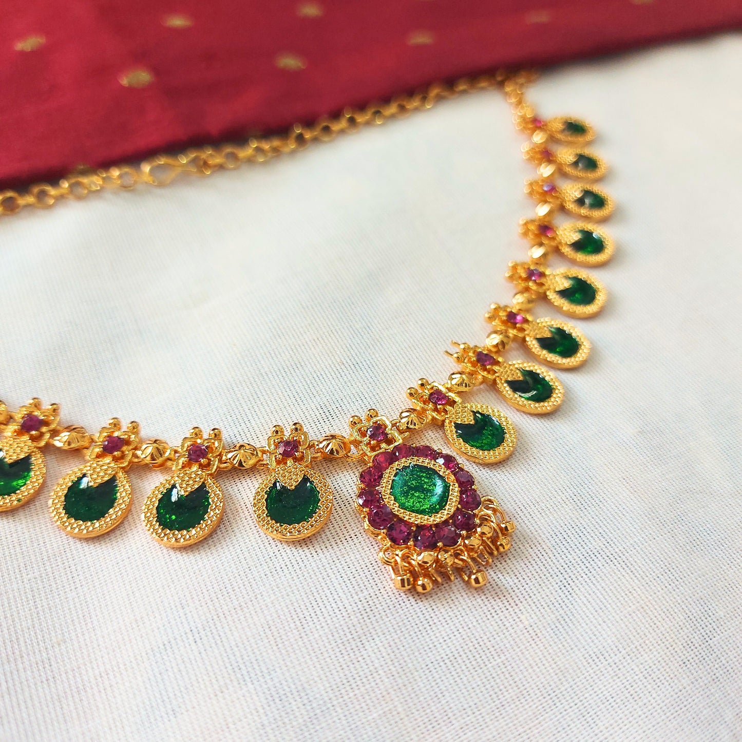Heritage Palakka Mala with Ruby Touch