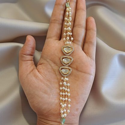 Pearl-Strand Kundan Bracelet