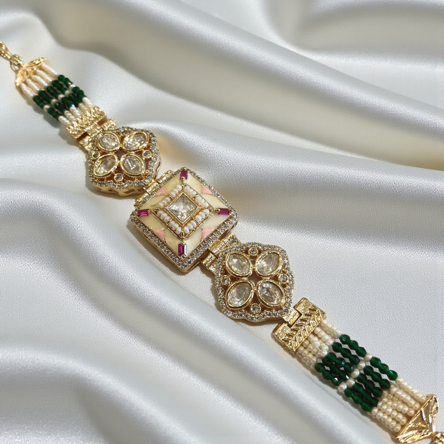 Kundan Enamel Kada Bracelet