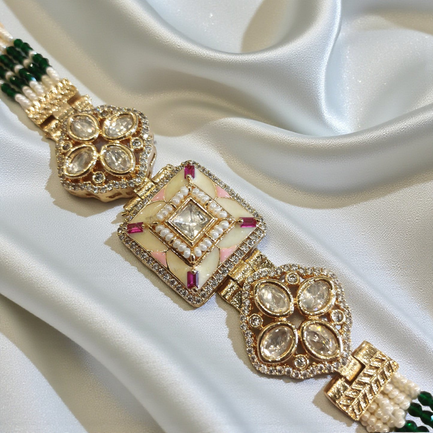 Kundan Enamel Kada Bracelet