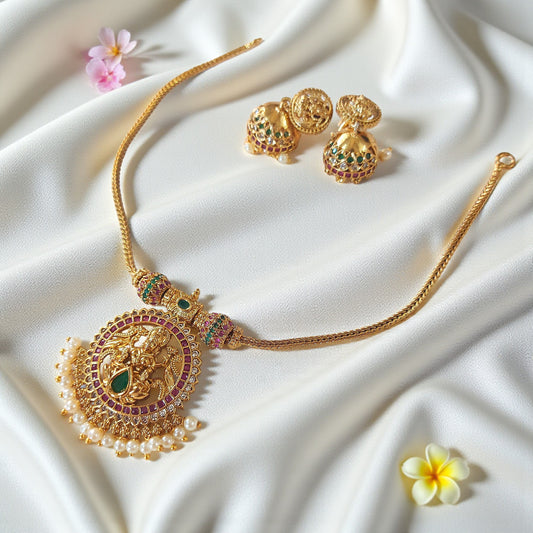 Lakshmi Pendant Necklace Set