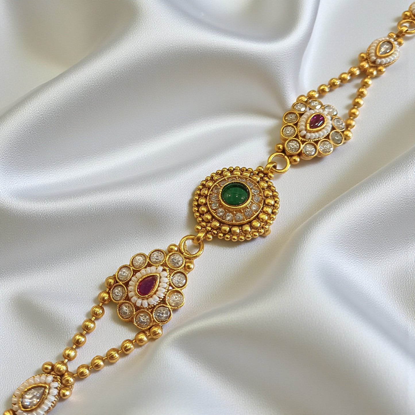 Stone-Studded Floral Hair Accessory