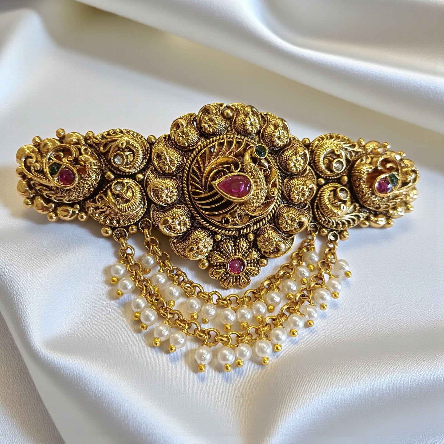 Peacock Nakshi Bridal Hair Clip