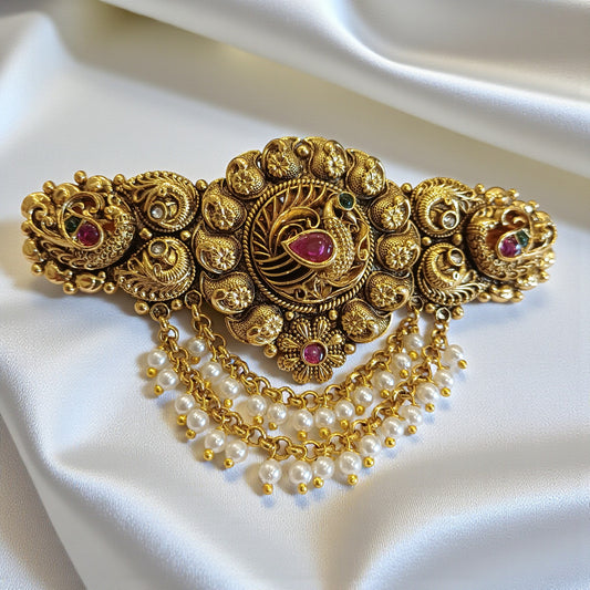 Peacock Nakshi Bridal Hair Clip