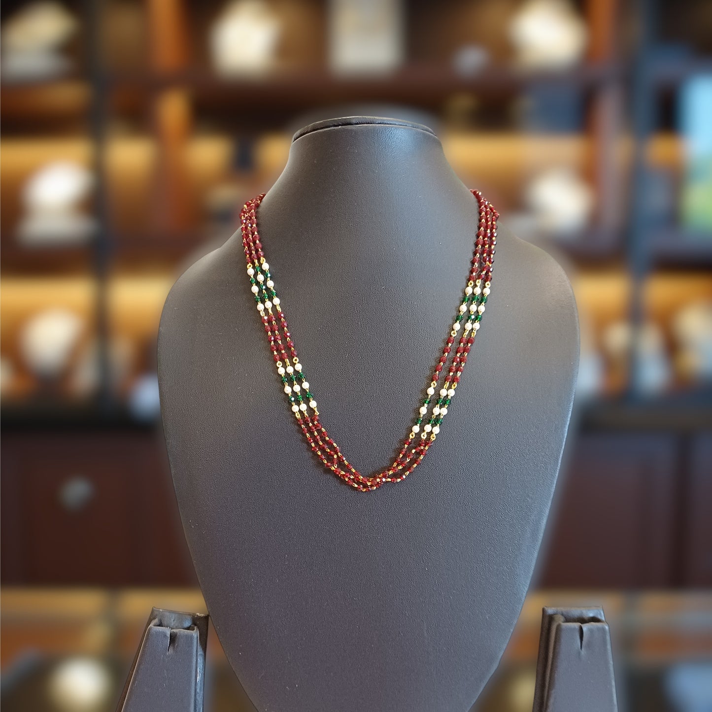 Ruby Emerald Strand Chain