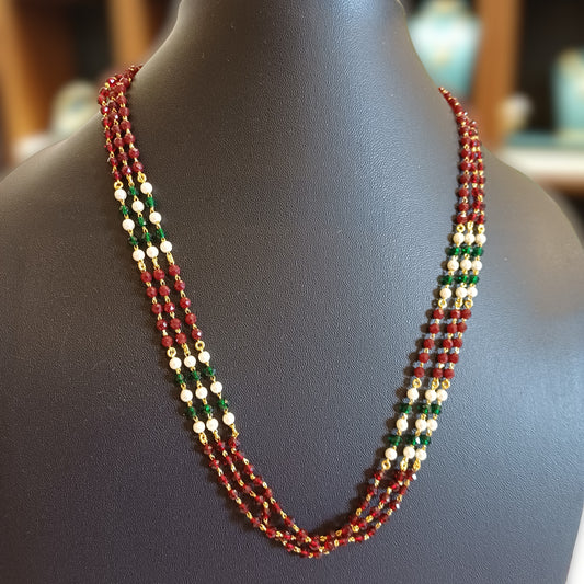 Ruby Emerald Strand Chain