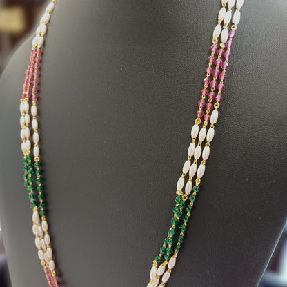 Tricolour Pearl Long Chain