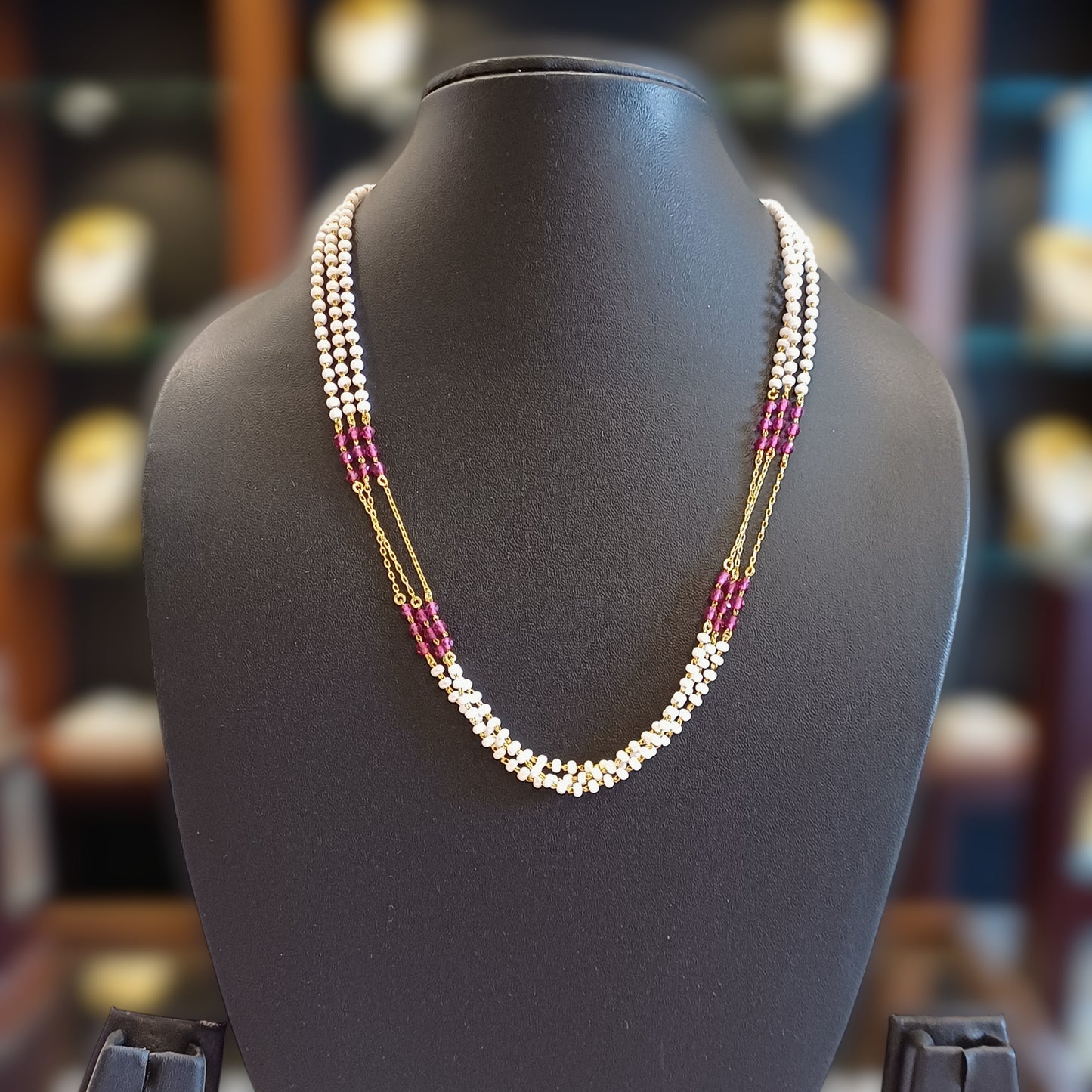 Ruby Pearl Chain Chain