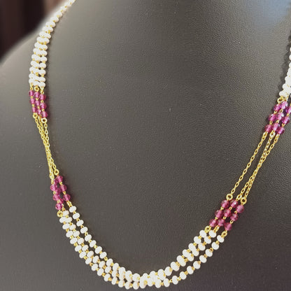 Ruby Pearl Chain Chain