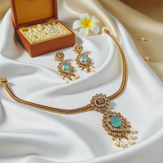 Aqua Radiance AD Necklace Set