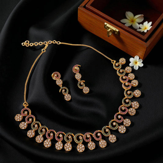 Sparkle Swirl AD Necklace Set