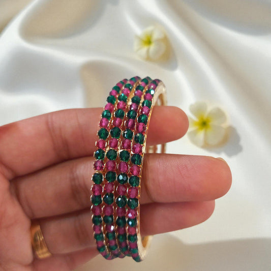 Ruby-Emerald Glow Bangles