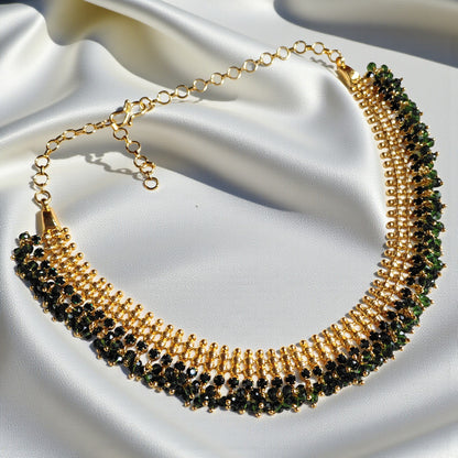 Green Stone Gold Plated Necklace