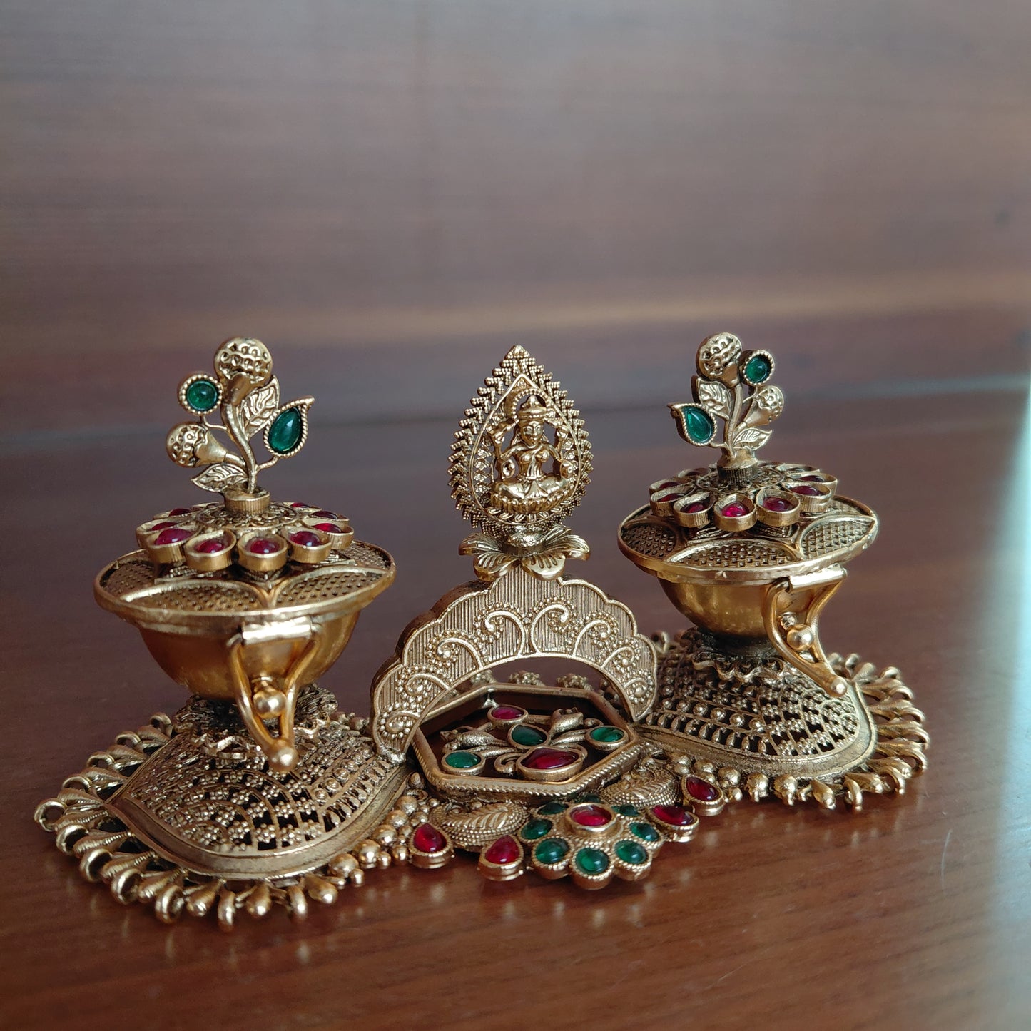 Dual Floral Kumkum Box Set