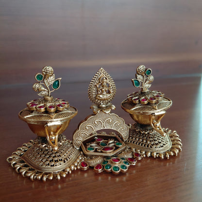 Dual Floral Kumkum Box Set