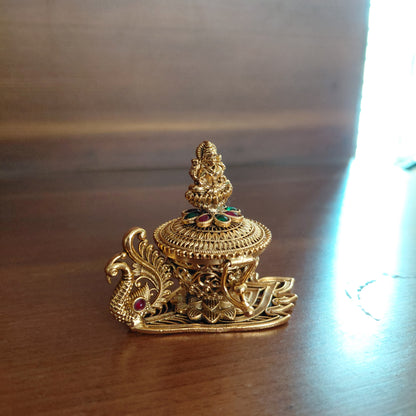 Peacock Base Kumkum Box