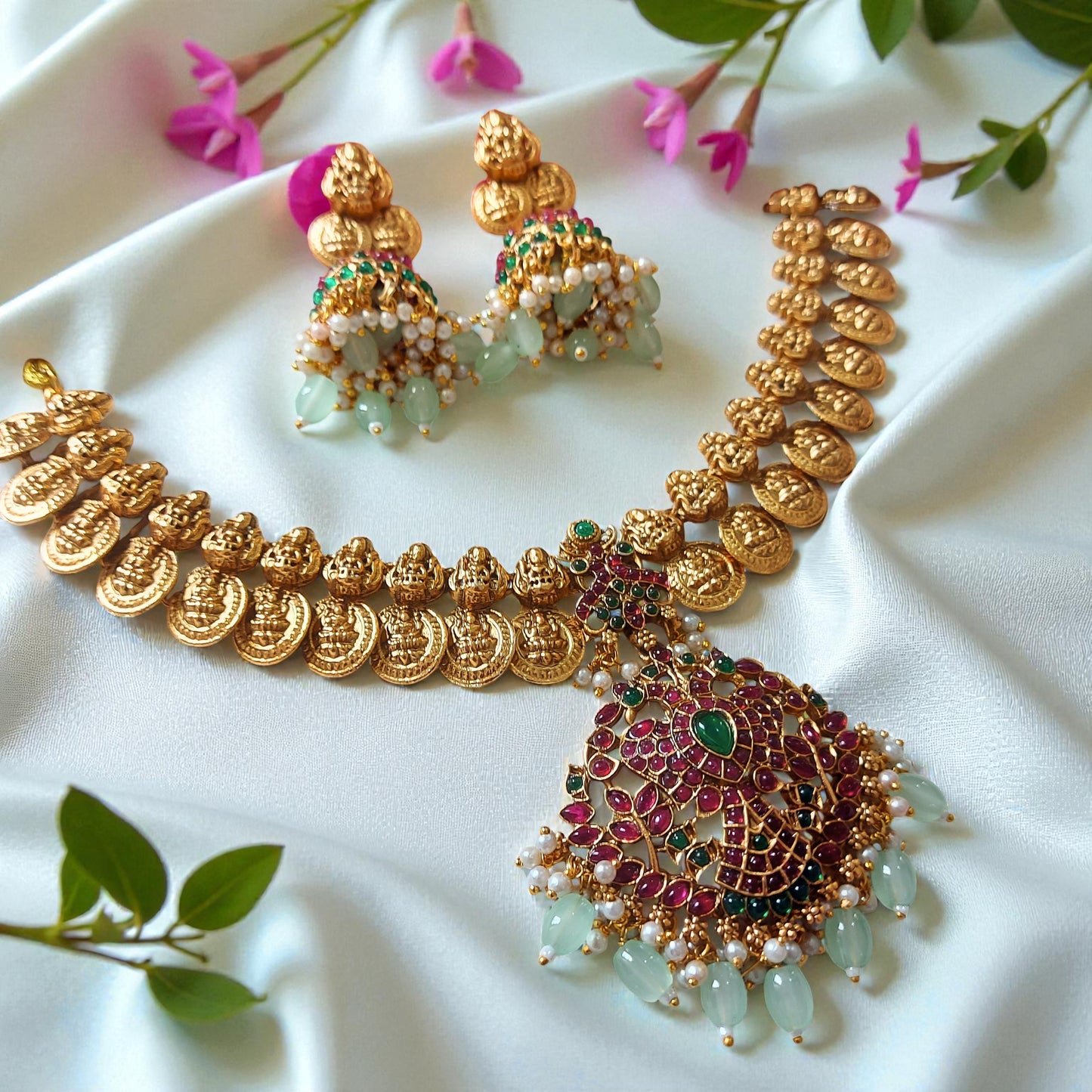 Gajalakshmi Temple Necklace Set