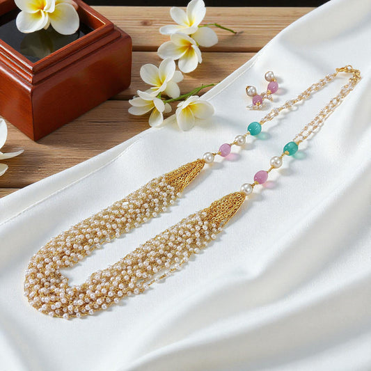 Pearl Cascade Necklace Set